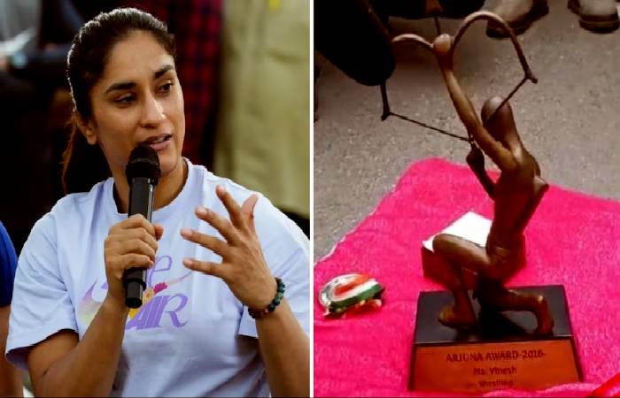 Vinesh Phogat has left her awards at Kartavya Path on Saturday in protest against Brij Bhushan