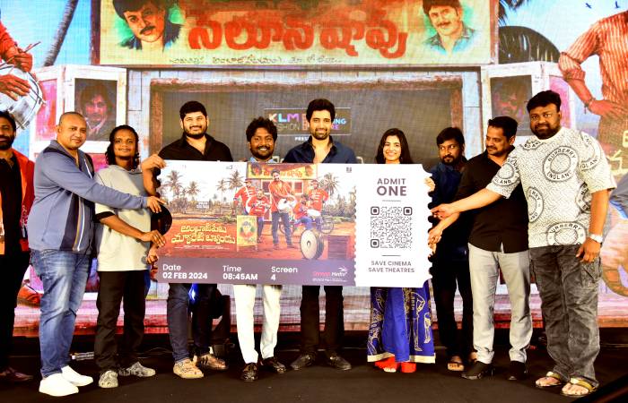 Baby Movie team and Adivi Sesh with first ticket of Amabajipeta Marriage Band