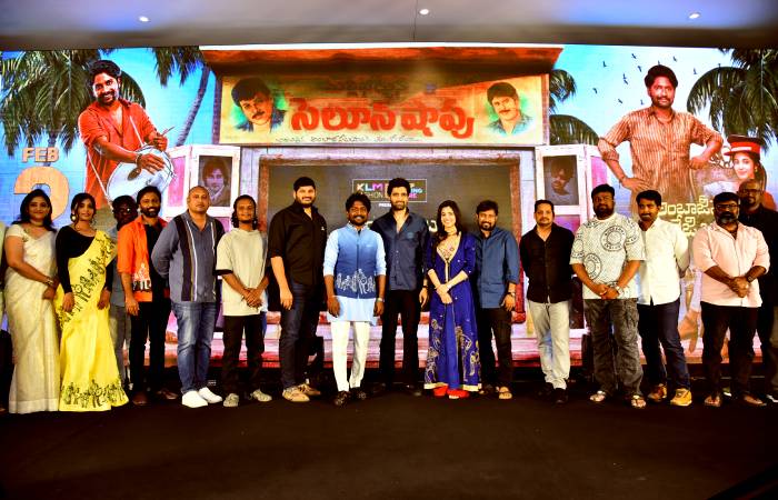 Baby team and Adivi Sesh at Amabajipeta Marriage Band pre-release event