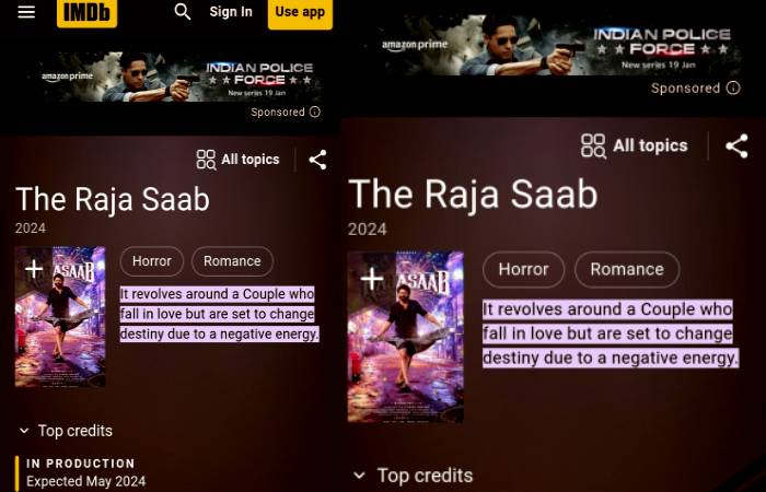 Director Maruthi clarifies wrong information about The Raja Saab story