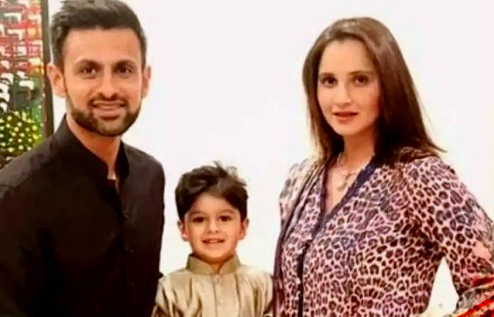 Sania Mirza and Shoaib Malik with their kid