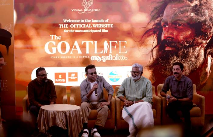 AR Rahman speaking at The Goat Life movie exclusive website launch