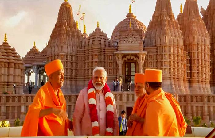 PM Narendra Modi at the Hindu Temple in Abu Dhabi