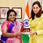 Upasana meets Governor Tamilisai Soundararajan to discuss about a program for Tribal Welfare in Telangana