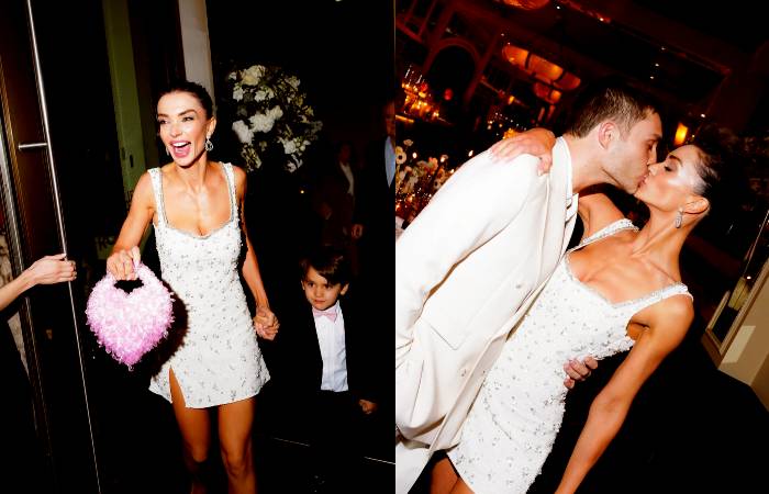 Amy Jackson entered the party with her son and a lovely moment she shared with her beau