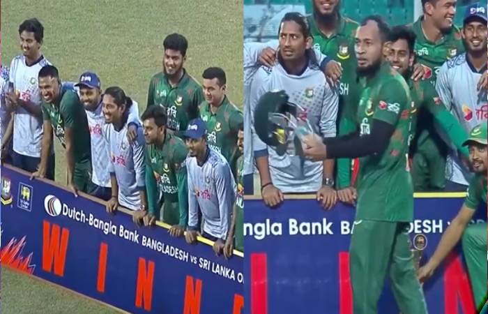 Bangladesh after winning ODI series retaliate to timed out celebrations of SL