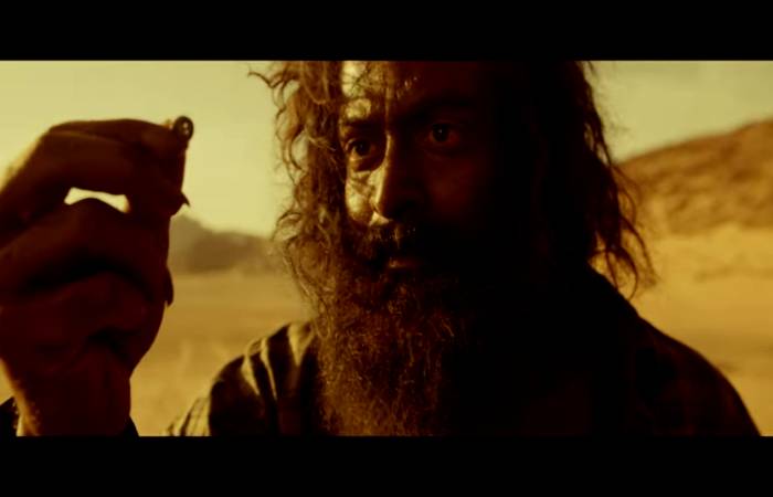 Prithviraj Sukumaran from the movie Aadujeevitham or The Goat Life lost in desert