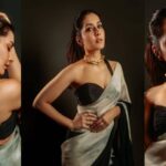Raashii Khanna sizzles in a black and white saree