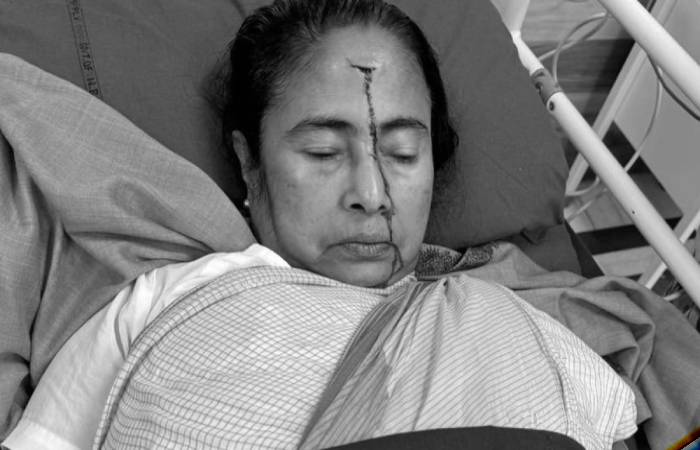 West Bengal CM Mamata Banerjee is badly injured on her head
