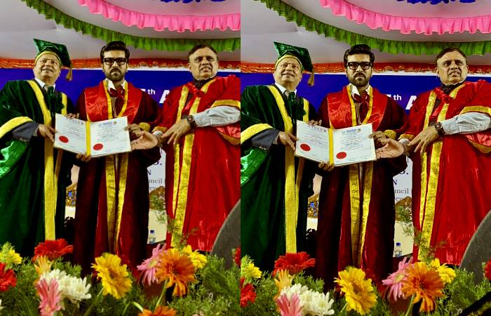 Ram Charan takes his doctorate from the hands of Ishari Ganesh