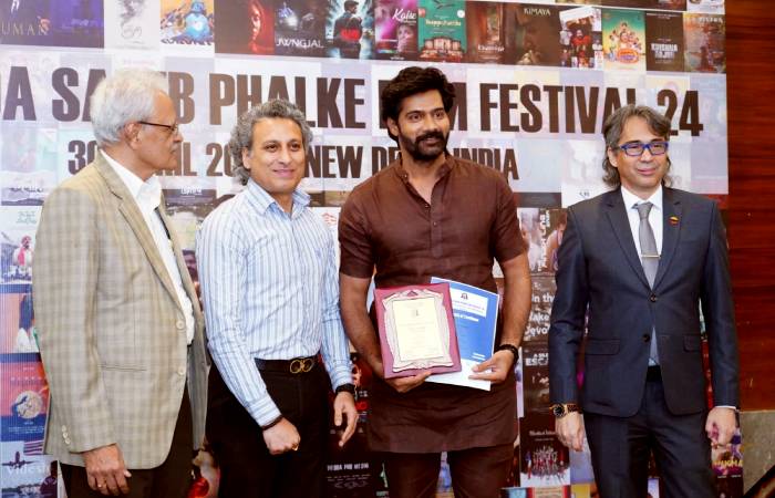 Naveen Chandra receives Best Actor award at Dada Saheb Phalke Film Festival