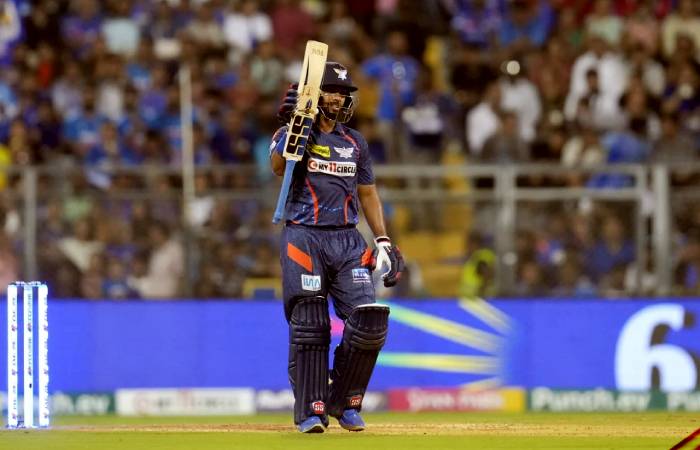 Nicholas Pooran gets fifty to give LSG a big score against MI