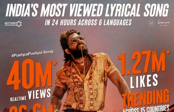 Pushpa Pushpa becomes India's most viewed Lyrical song