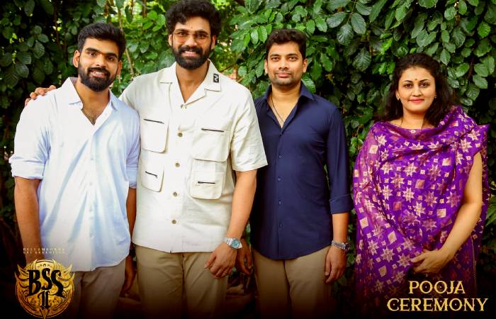 Bellamkonda Sai Sreenivas with his BSS11 team at Pooja Ceremony