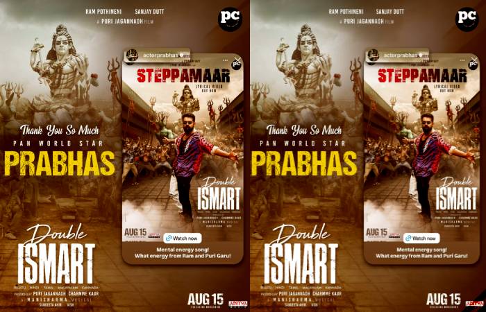 Double iSmart makers thank Prabhas for sharing their song and praising it