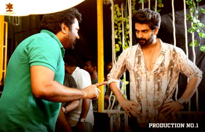 Naga Shaurya listening intensely to the director