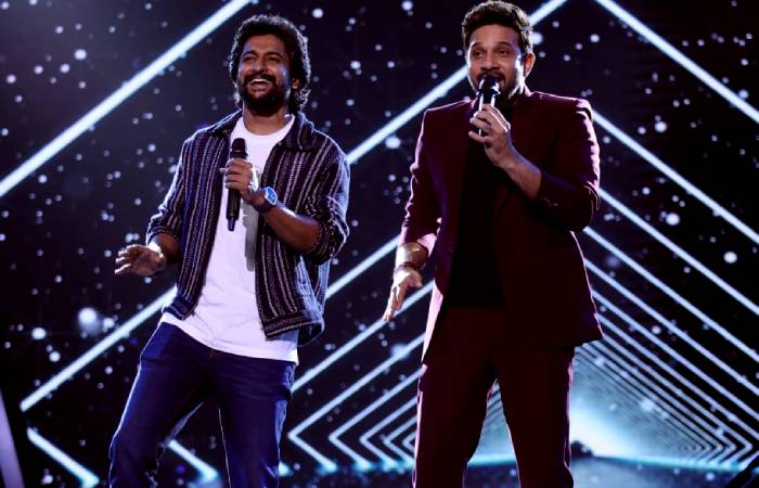 Nani performing with Karthik the song from Saripodhaa Sanivaaram