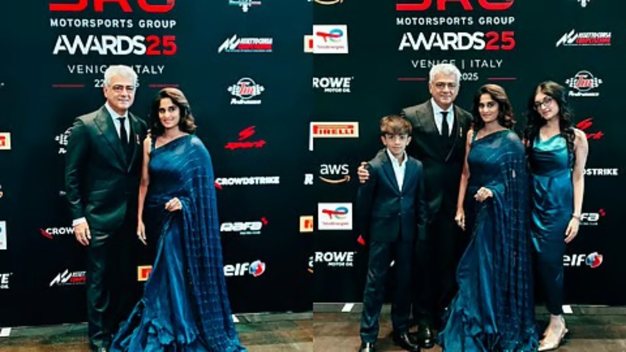 Ajith Kumar wins international honour in Venice, celebrates with family