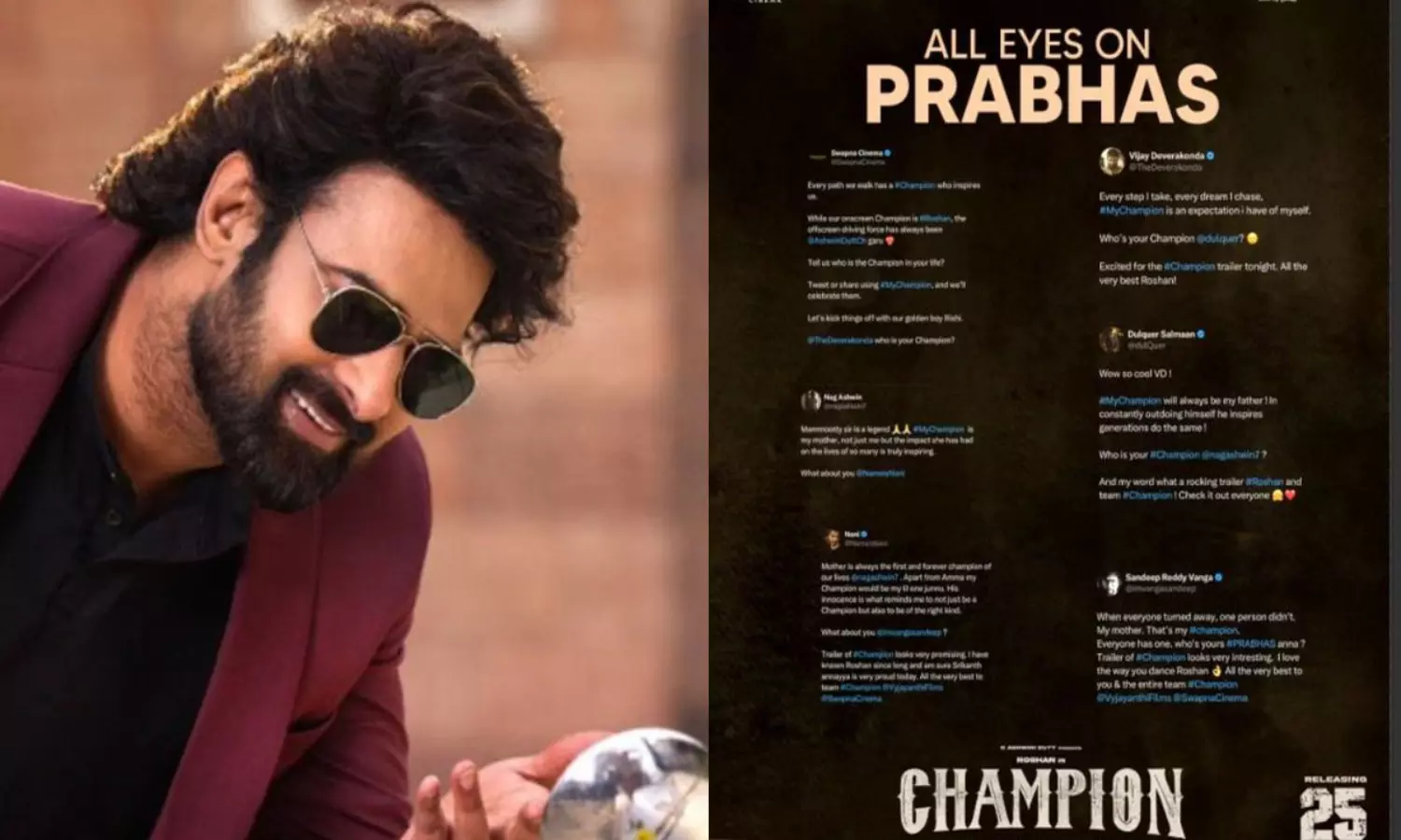 Prabhas boosts Champion social media campaign