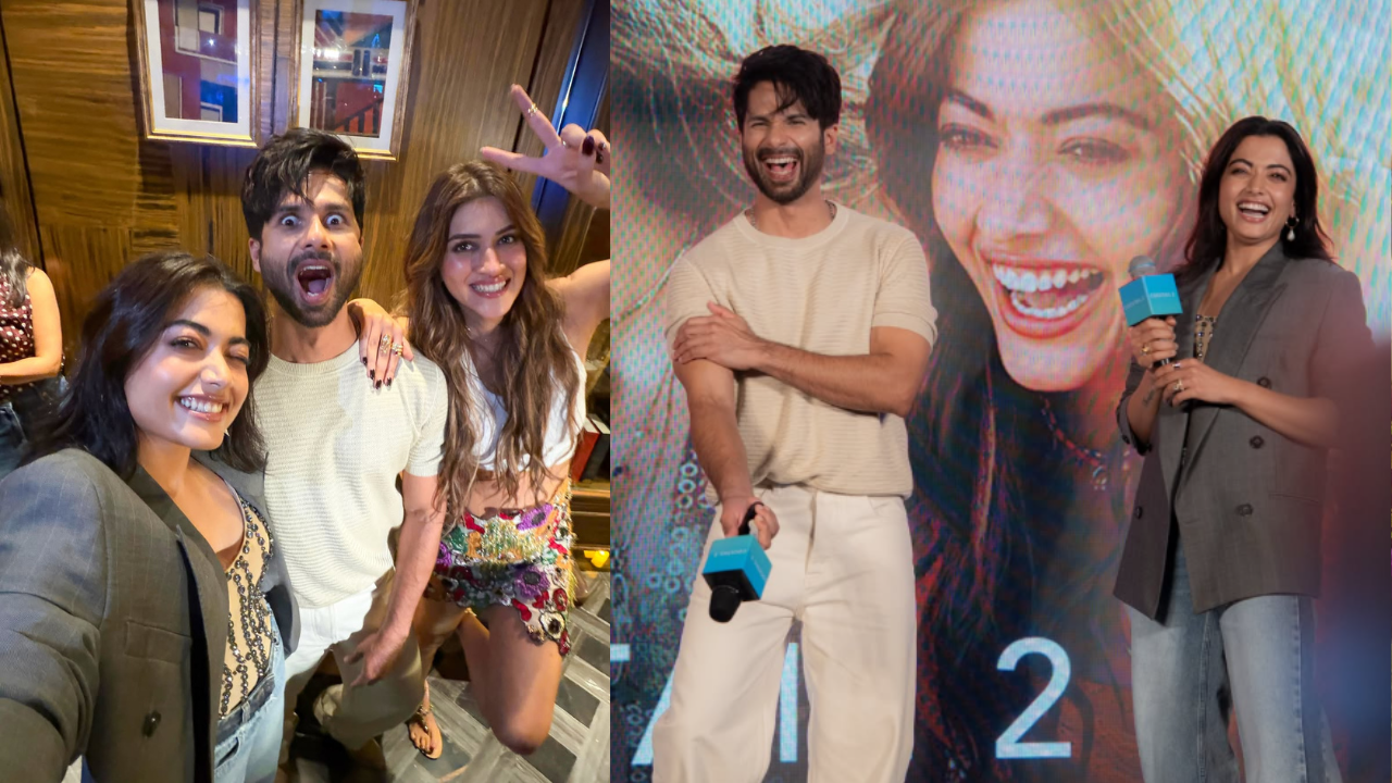 Rashmika Mandanna Shares Pics From Cocktail 2 With Kriti, Shahid